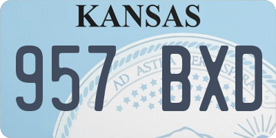 KS license plate 957BXD