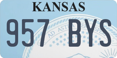 KS license plate 957BYS