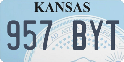 KS license plate 957BYT