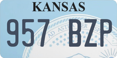 KS license plate 957BZP