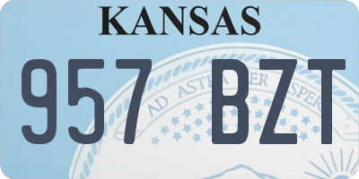 KS license plate 957BZT