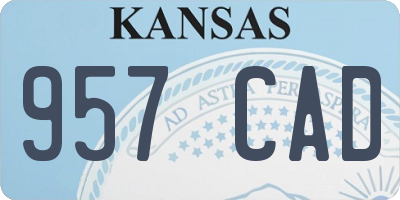 KS license plate 957CAD