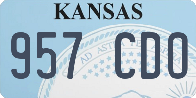 KS license plate 957CDO
