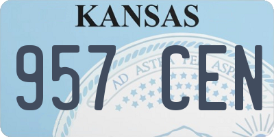 KS license plate 957CEN