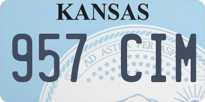 KS license plate 957CIM