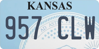 KS license plate 957CLW