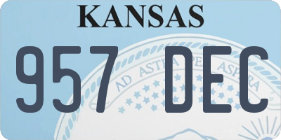 KS license plate 957DEC