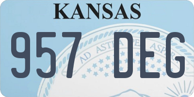 KS license plate 957DEG