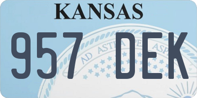 KS license plate 957DEK