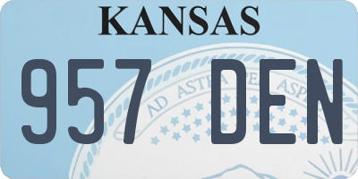 KS license plate 957DEN