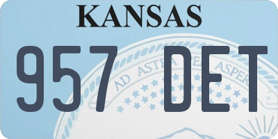 KS license plate 957DET