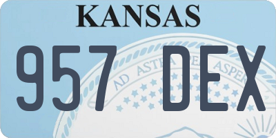 KS license plate 957DEX