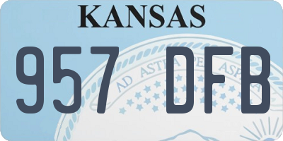KS license plate 957DFB
