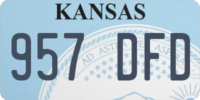 KS license plate 957DFD