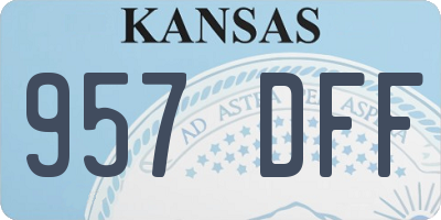KS license plate 957DFF