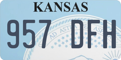 KS license plate 957DFH