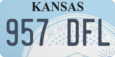 KS license plate 957DFL