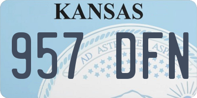 KS license plate 957DFN