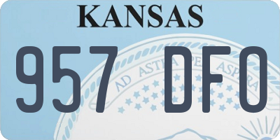 KS license plate 957DFO