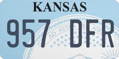 KS license plate 957DFR