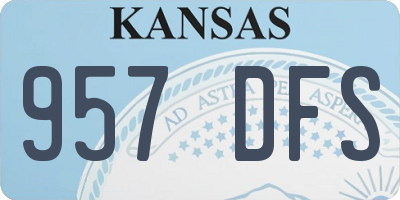 KS license plate 957DFS