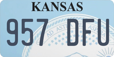 KS license plate 957DFU