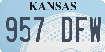 KS license plate 957DFW