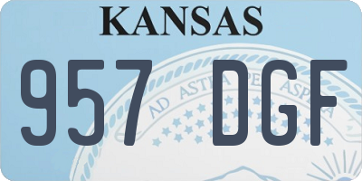 KS license plate 957DGF