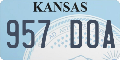 KS license plate 957DOA