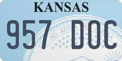 KS license plate 957DOC