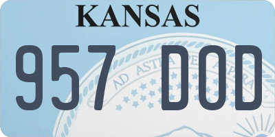 KS license plate 957DOD