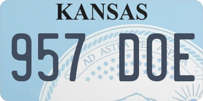 KS license plate 957DOE