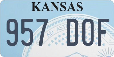 KS license plate 957DOF