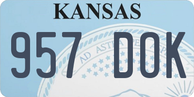 KS license plate 957DOK