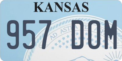 KS license plate 957DOM