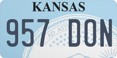KS license plate 957DON
