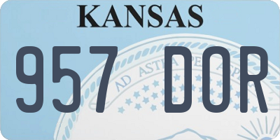 KS license plate 957DOR