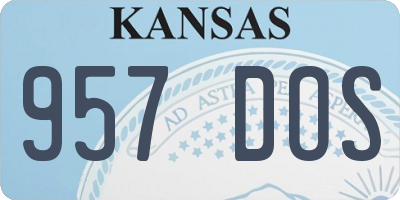 KS license plate 957DOS