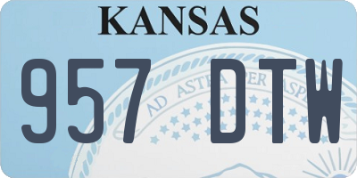 KS license plate 957DTW