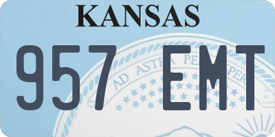KS license plate 957EMT