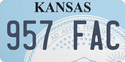 KS license plate 957FAC