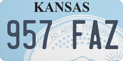 KS license plate 957FAZ