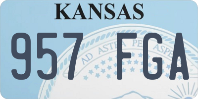 KS license plate 957FGA
