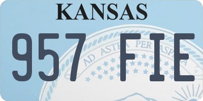 KS license plate 957FIE