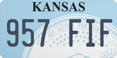 KS license plate 957FIF