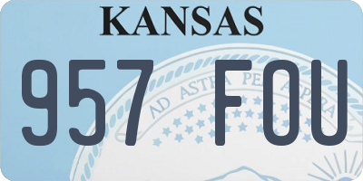 KS license plate 957FOU
