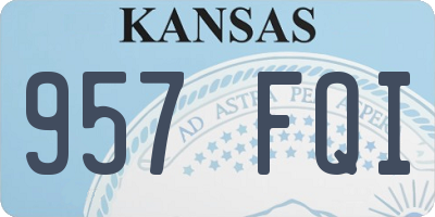 KS license plate 957FQI