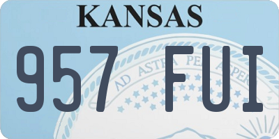 KS license plate 957FUI
