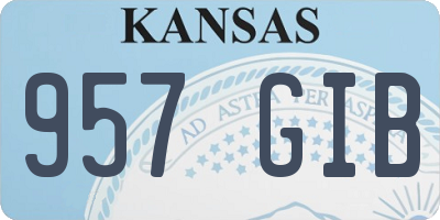 KS license plate 957GIB