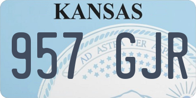 KS license plate 957GJR